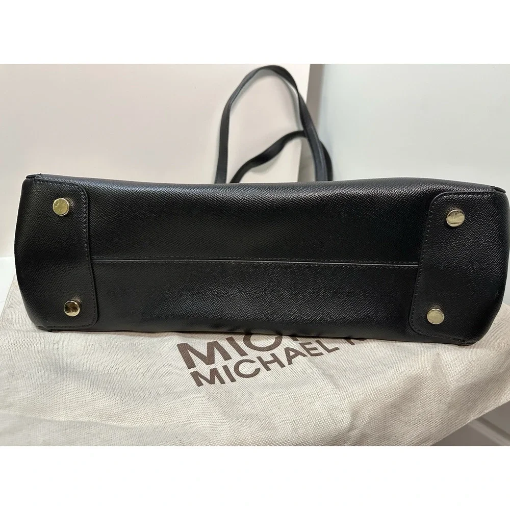 Michael Kors HOUSTON‎ DOUBLE ZIP Crossgrain BLACK Satchel